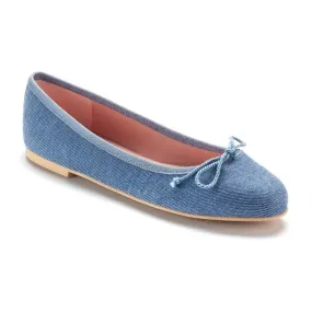 38189 - Blue Soft Leather Flats for Teen/Women by Pretty Ballerinas