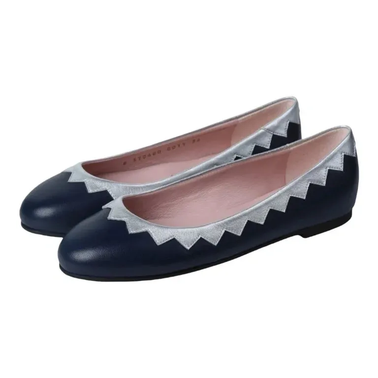 46978 - Navy Soft Leather Flats for Teen/Women by Pretty Ballerinas