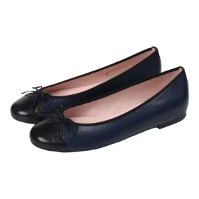 48424 - Navy Soft Leather Flats for Teen/Women by Pretty Ballerinas