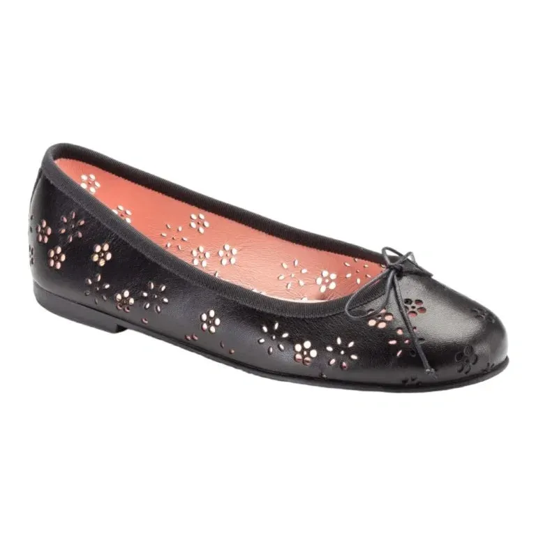 48985 - Black Soft Leather Flats for Teen/Women by Pretty Ballerinas