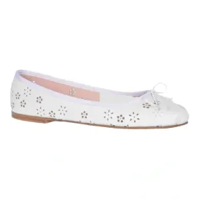 48985 - White Soft Leather Flats for Teen/Women by Pretty Ballerinas