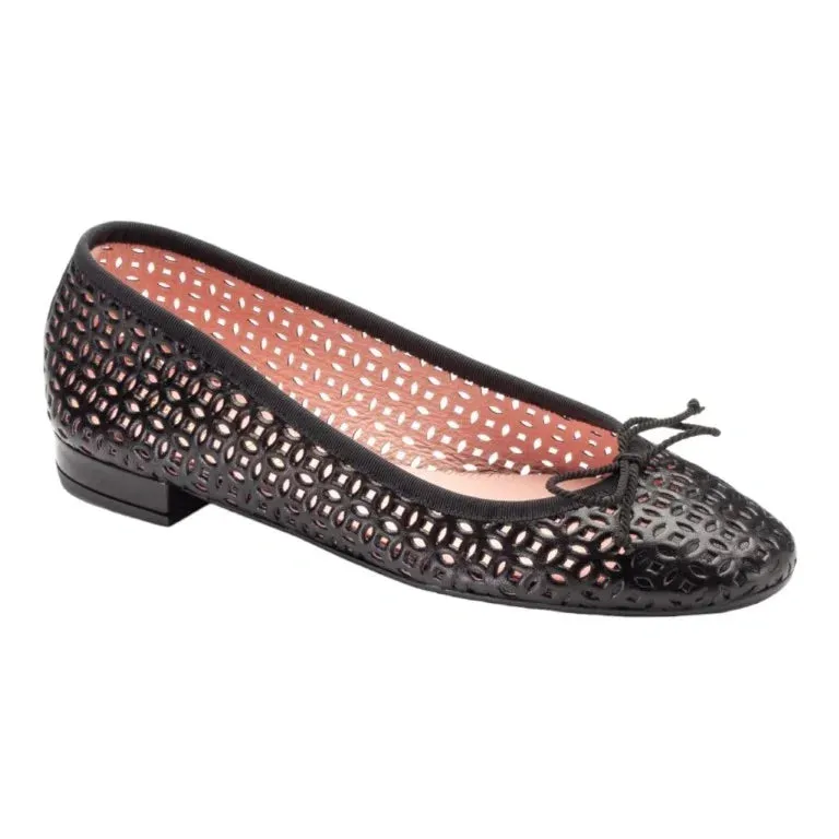 49857h - Black Soft Leather Flats for Teen/Women by Pretty Ballerinas