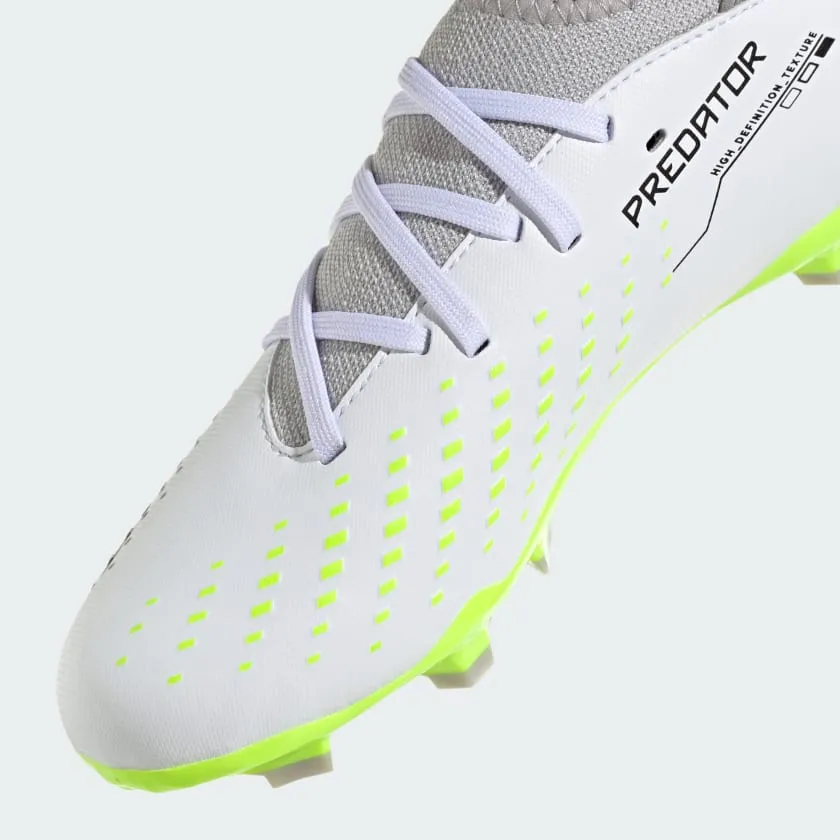 adidas Predator Accuracy.3 Firm Ground Juniors Soccer Cleats IE9504 Cloud White/Black/Lucid Lemon