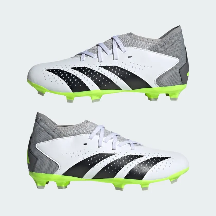 adidas Predator Accuracy.3 Firm Ground Juniors Soccer Cleats IE9504 Cloud White/Black/Lucid Lemon