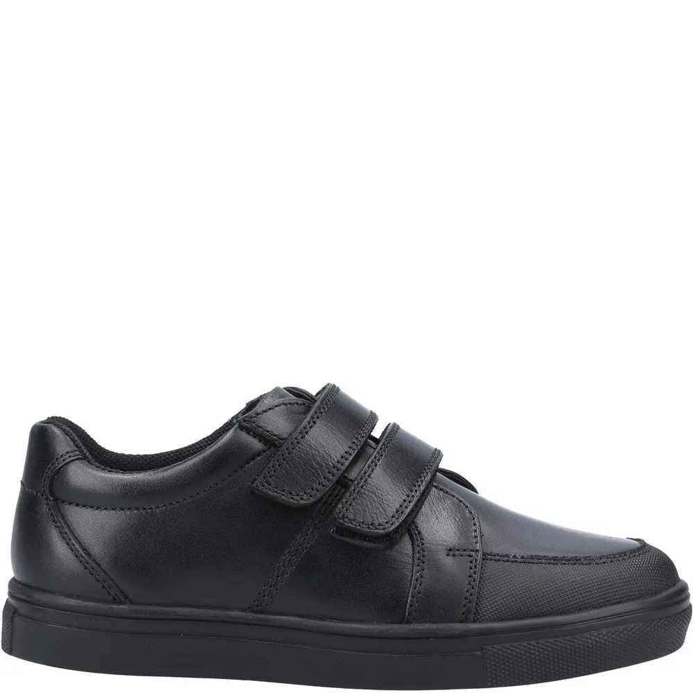 Black Santos Senior School Shoes