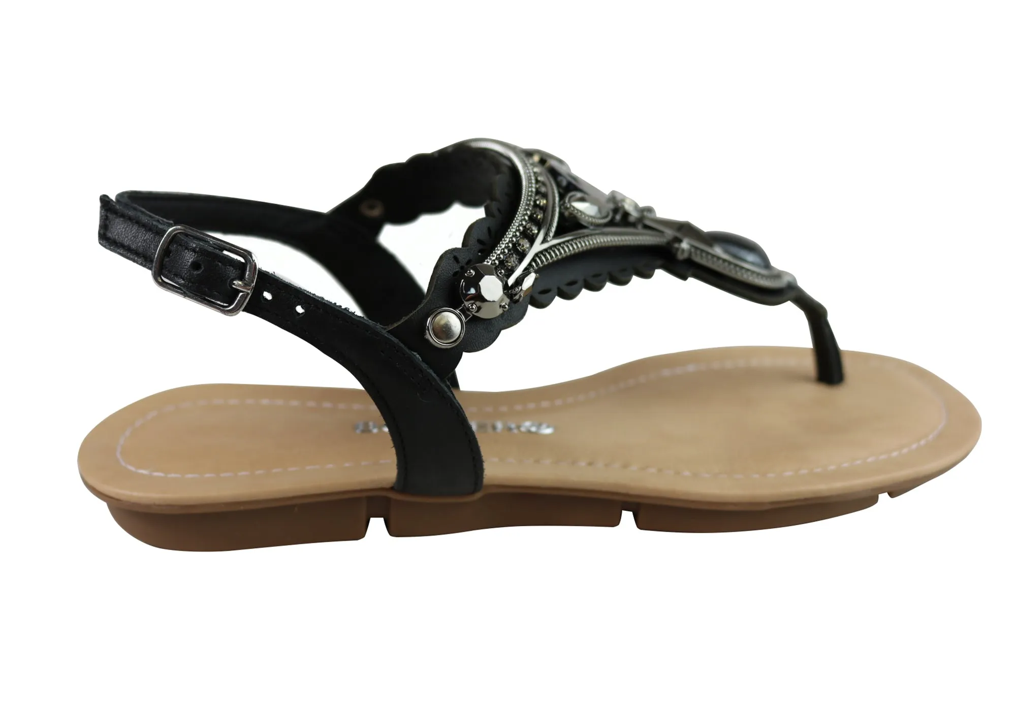 Bottero Caymen Womens Comfortable Leather Sandals Made In Brazil