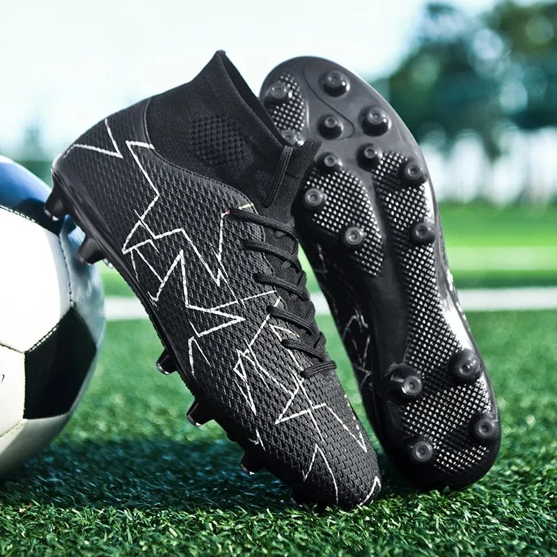 Breathable High Top Football Shoes Long Nails Football Training "Ronaldo Cleats" | 23152