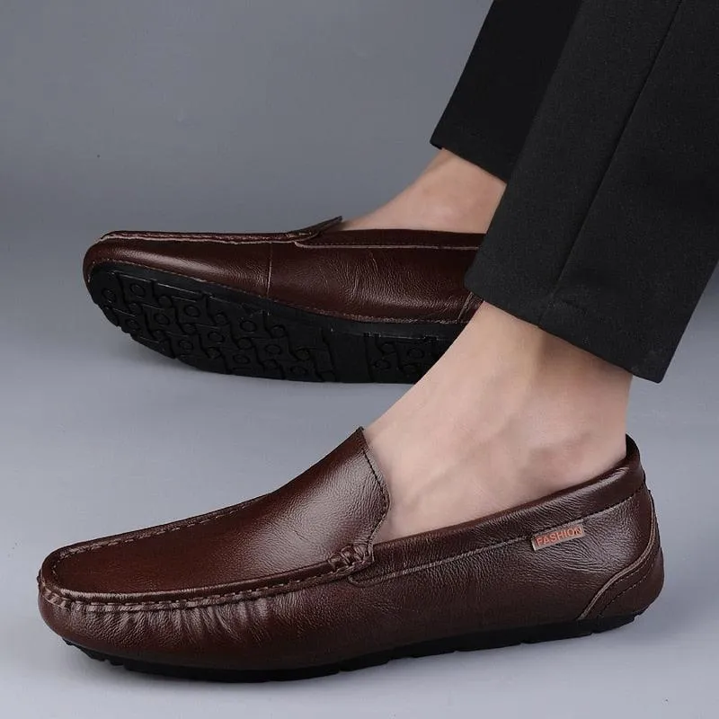 Mens Loafers Moccasins Breathable Slip On Italian Style...