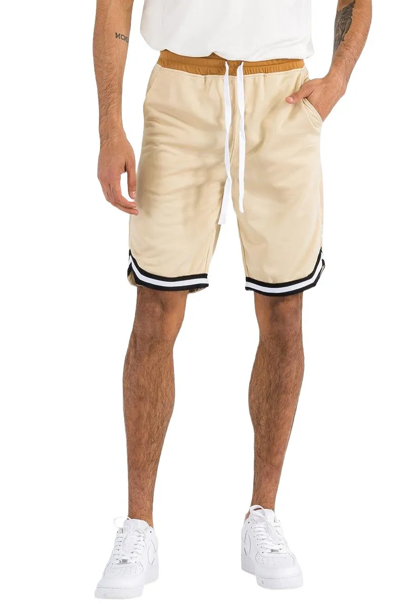 Mens Tan Striped Basketball Active Jordan Shorts