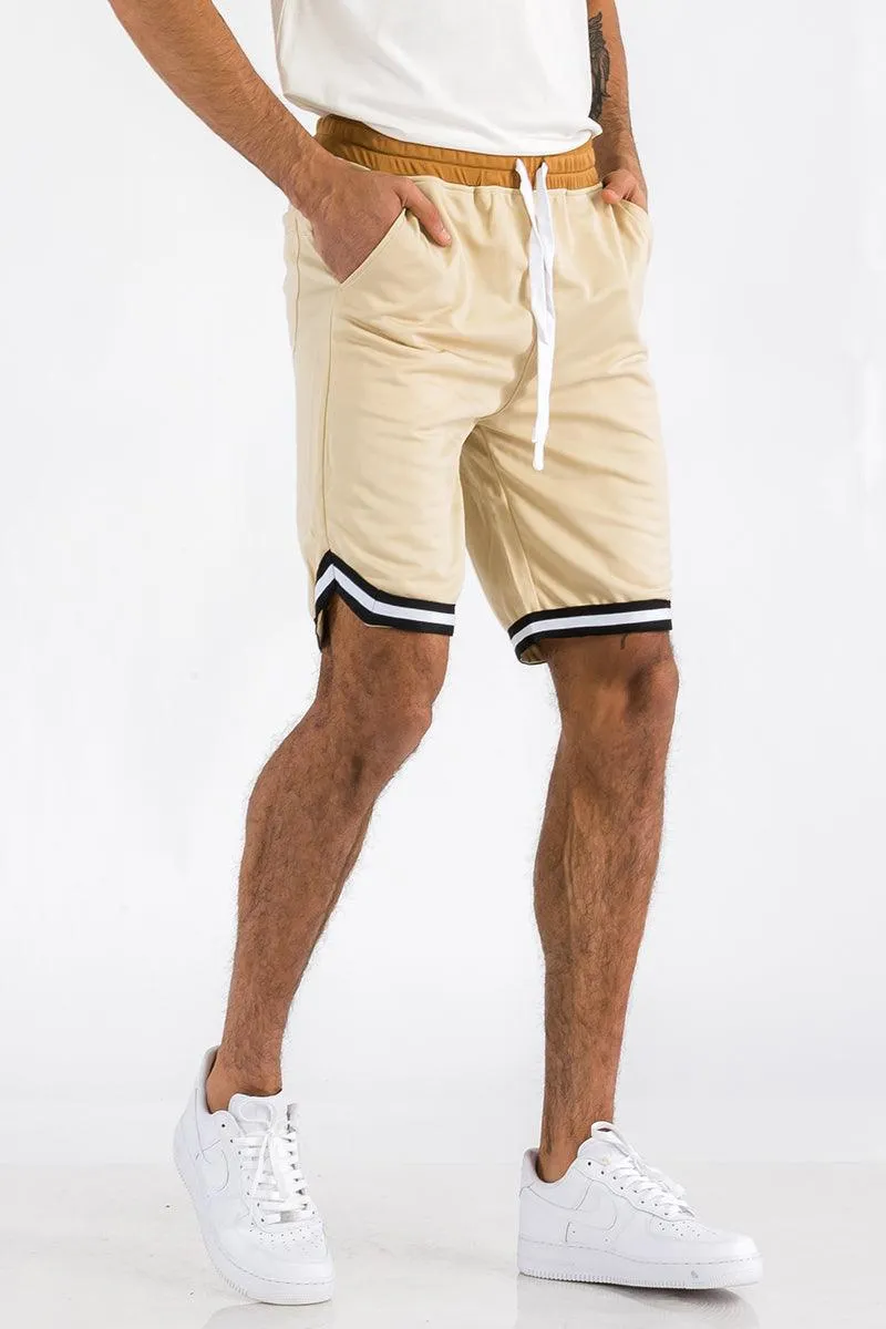 Mens Tan Striped Basketball Active Jordan Shorts