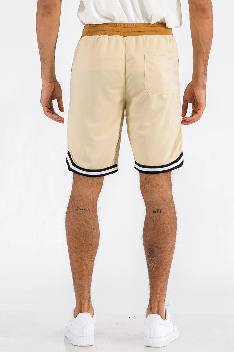 Mens Tan Striped Basketball Active Jordan Shorts