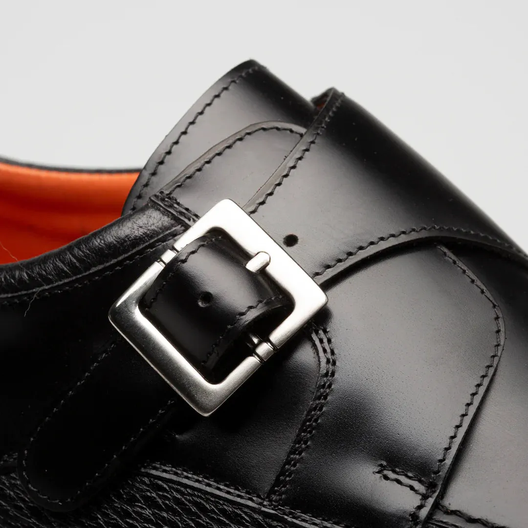 Mezlan Pego Monk Strap Shoe - Black