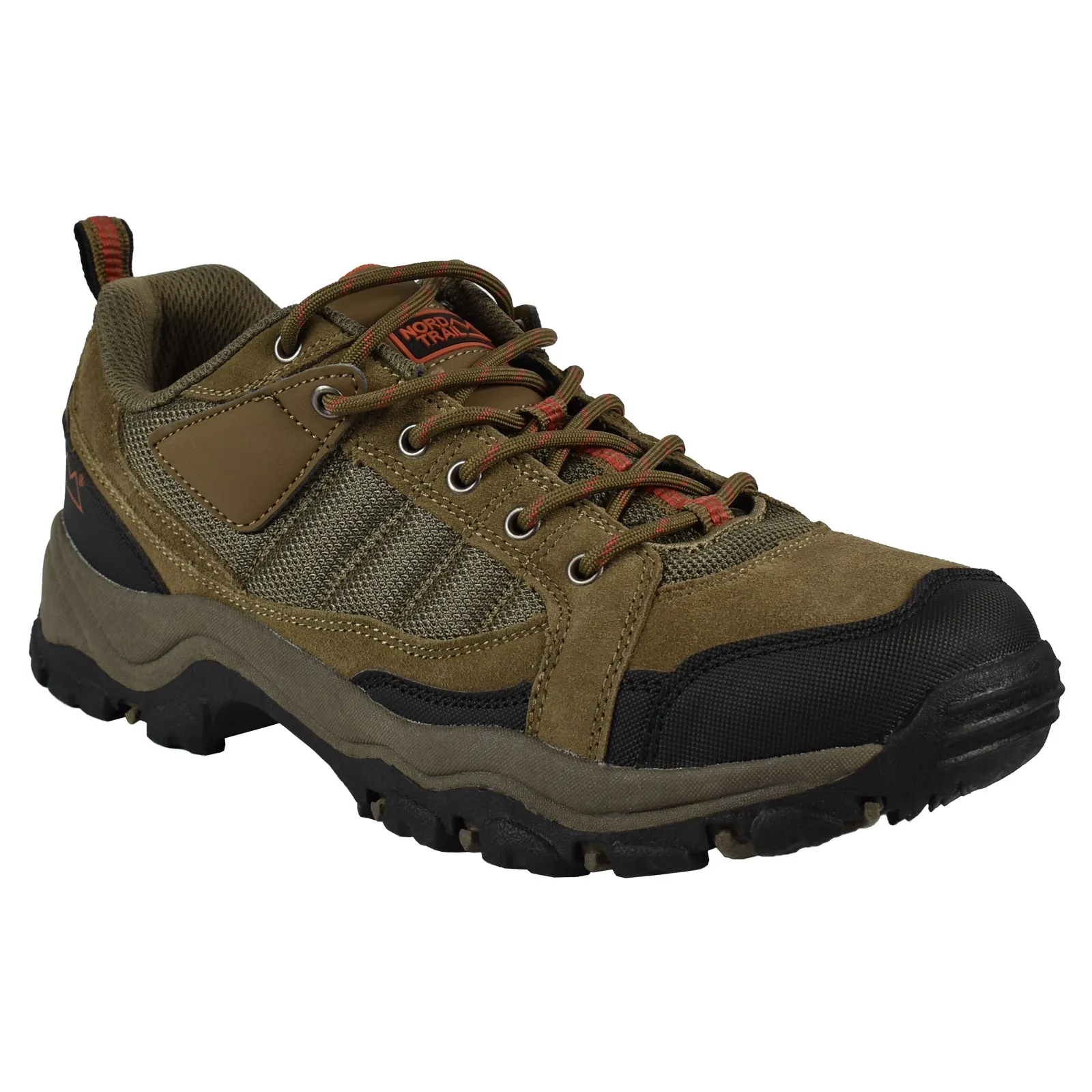 Nord Trail Men's Mt. Hunter II Taupe/Orange Leather Trail Hiking Casual Shoe