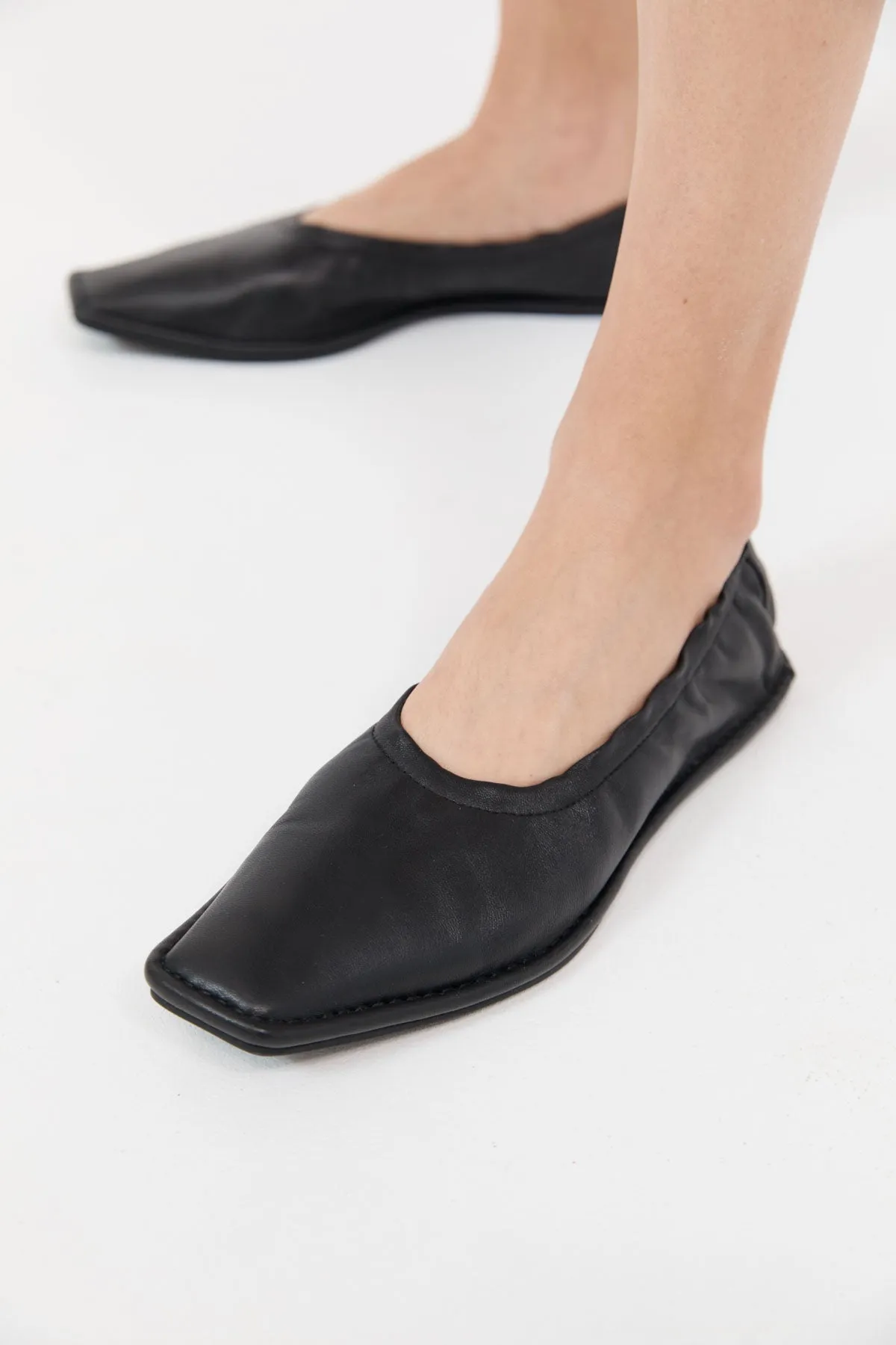 Soft Gathered Flats - Black