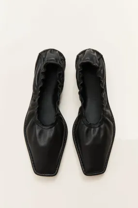 Soft Gathered Flats - Black