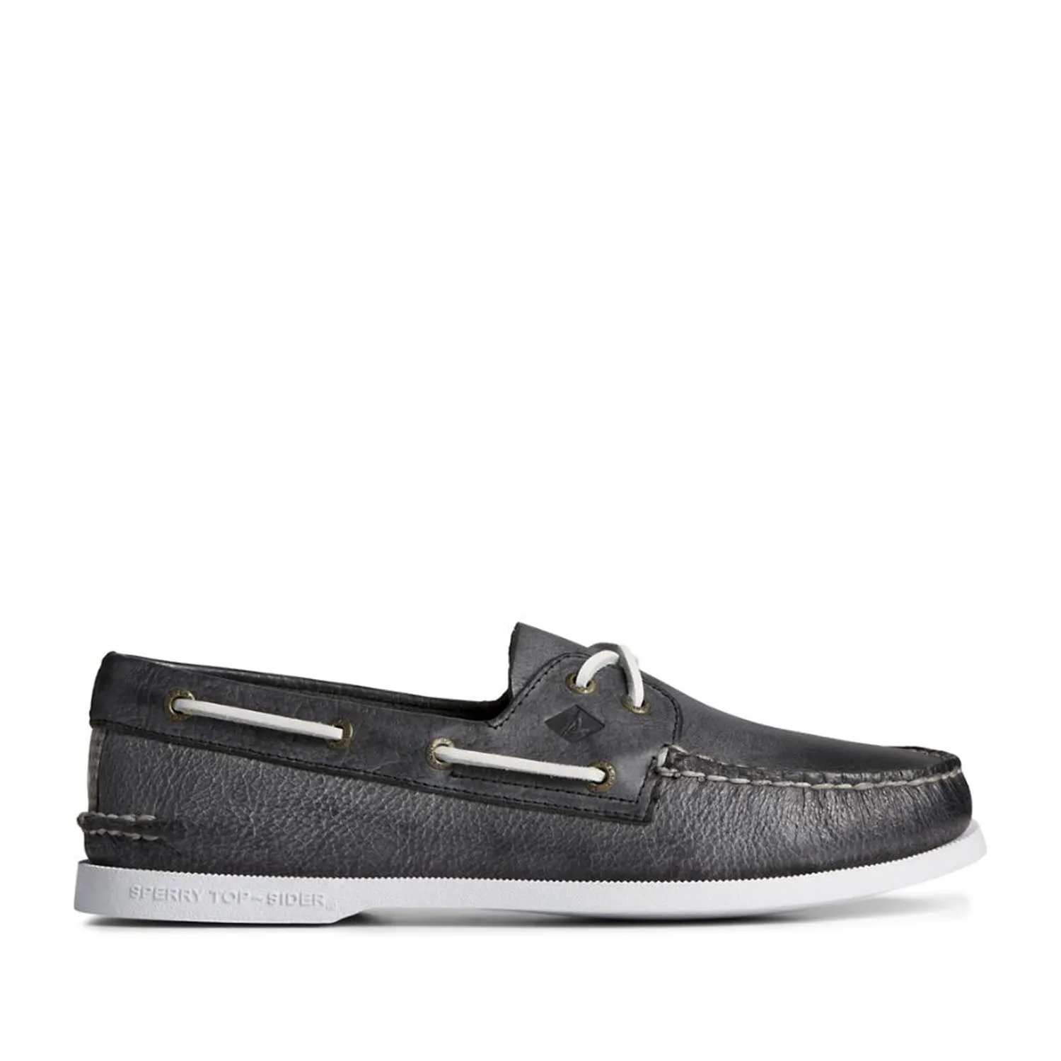 Sperry Men's A/O 2-EYE Whitewashed in Black