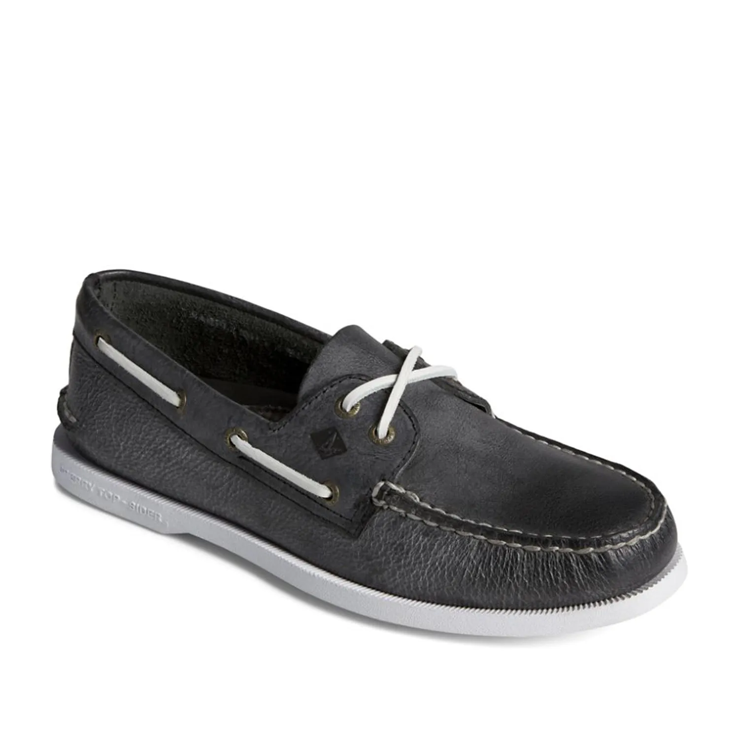 Sperry Men's A/O 2-EYE Whitewashed in Black