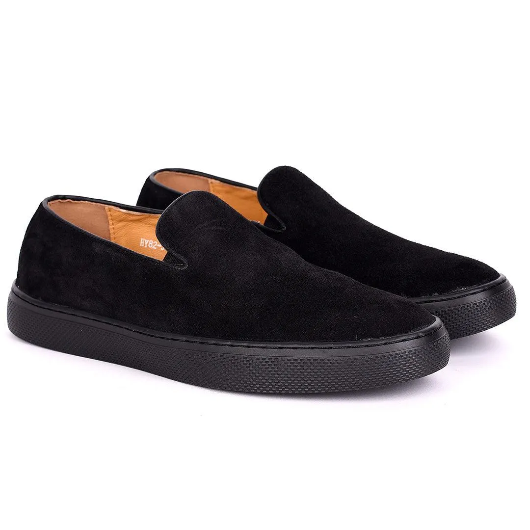 Terry Taylors All Black Suede Leather Sneaker Shoe