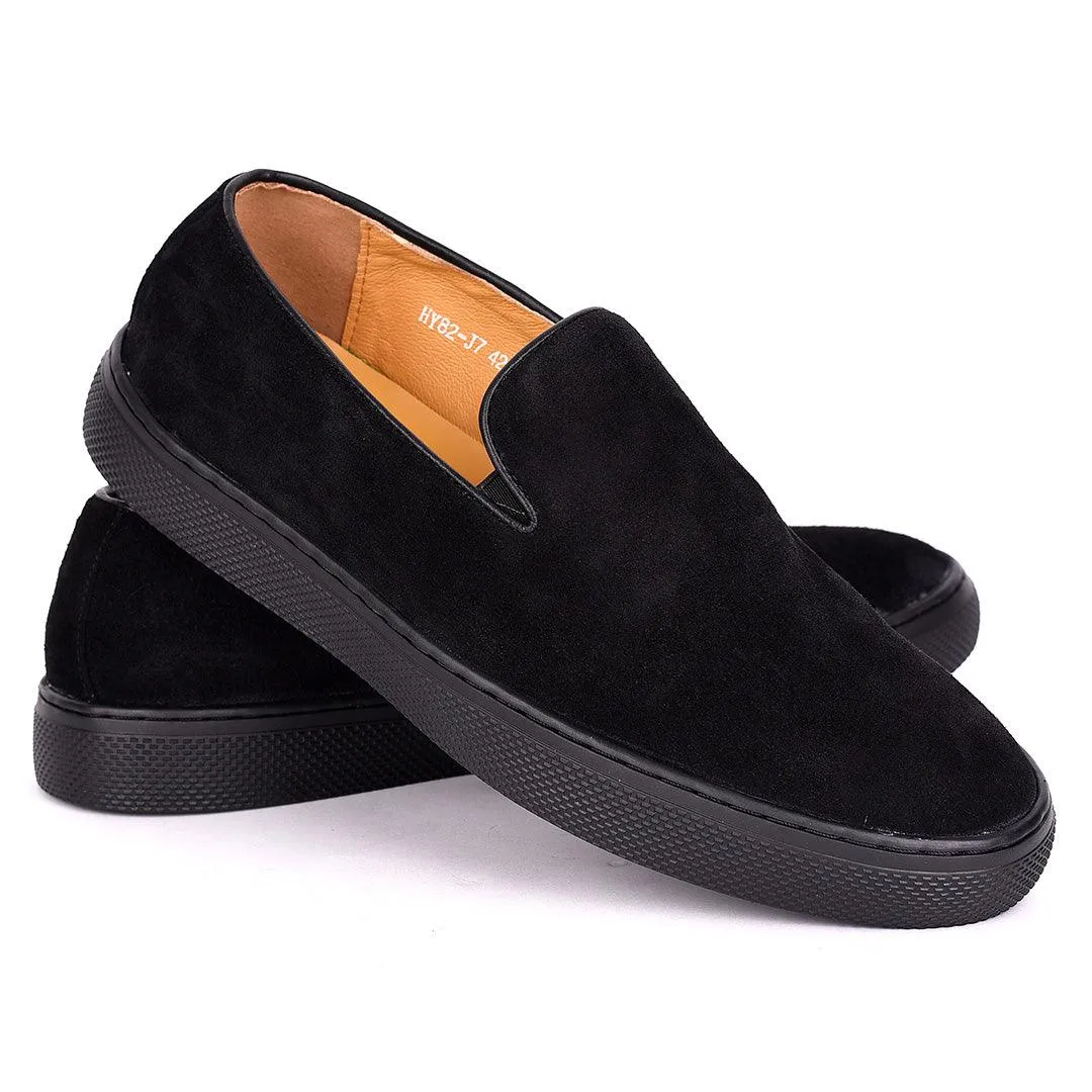 Terry Taylors All Black Suede Leather Sneaker Shoe