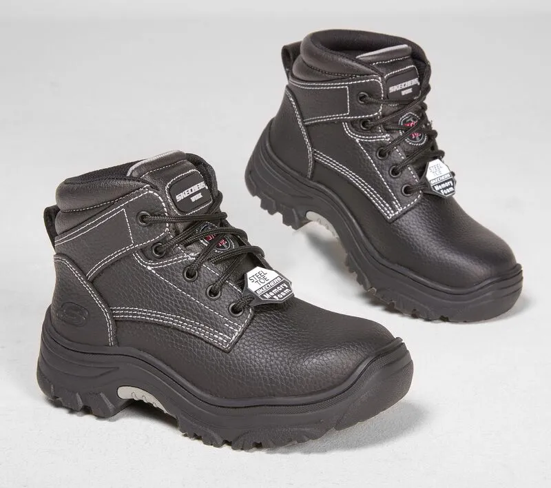 Womens Skechers Burgin-Krabok Black Work Safety Composite Toe Boots